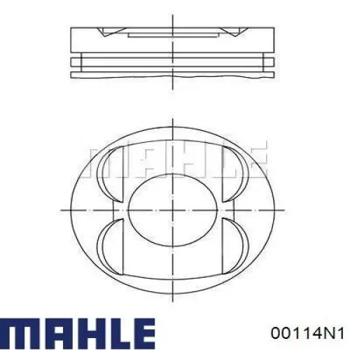 00114N1 Mahle Original кольца поршневые на 1 цилиндр, 1-й ремонт (+0,25)