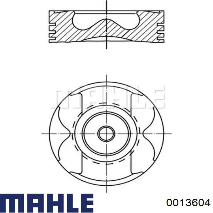 0013604 Mahle Original поршень в комплекте на 1 цилиндр, 4-й ремонт (+1,00)
