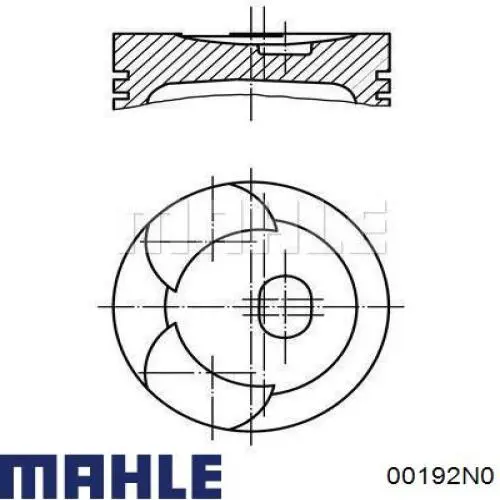 Комплект поршневых колец на 1 цилиндр, стандарт 00192N0 Mahle Original