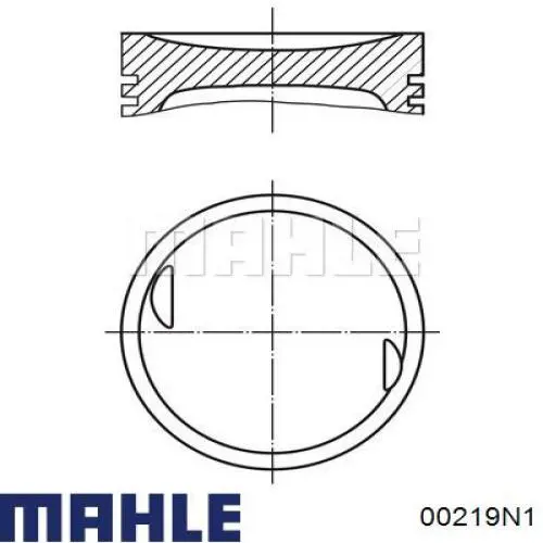 Кольца поршневые на 1 цилиндр, 2-й ремонт (+0,50) MAHLE 00219N1