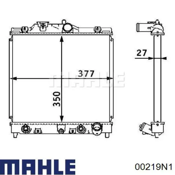 00219N1 Mahle Original Комплект поршневых колец на 1 цилиндр, 2-й ремонт (+0,50)