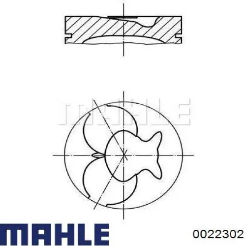 Купить 0022302 Mahle Original Поршень в комплекте на 1 цилиндр, 4-й ремонт (+1,00)