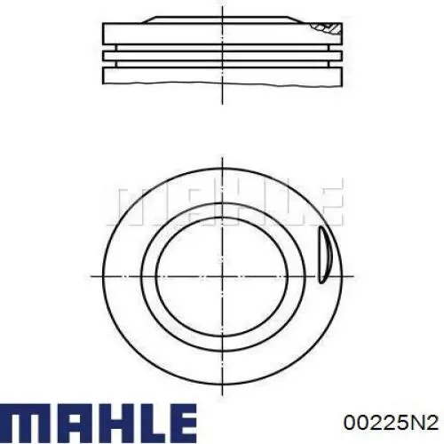 00225N2 Mahle Original кольца поршневые на 1 цилиндр, 4-й ремонт (+1,00)