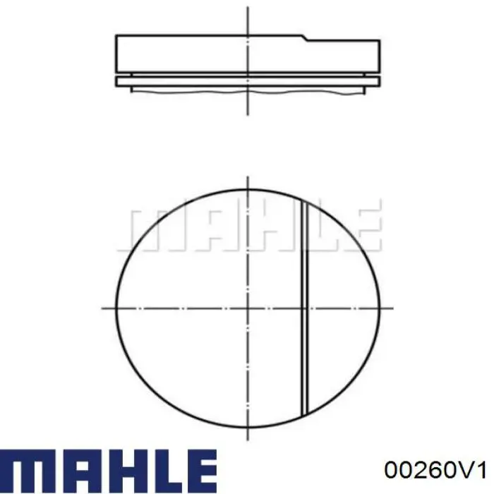 00260V1 Mahle Original кольца поршневые на 1 цилиндр, 2-й ремонт (+0,50)