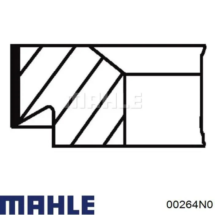 Кольца поршневые компрессора на 1 цилиндр, STD Mahle Original 00264N0