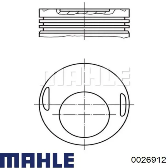 Поршень в комплекте на 1 цилиндр, 4-й ремонт (+1,00) Mahle Original 0026912