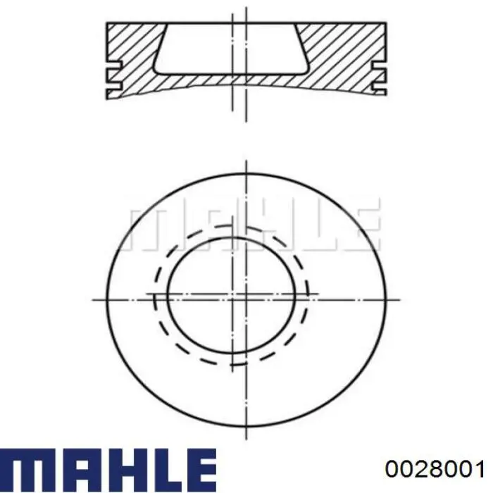 002 80 01 Mahle Original поршень в комплекте на 1 цилиндр, 2-й ремонт (+0,50)