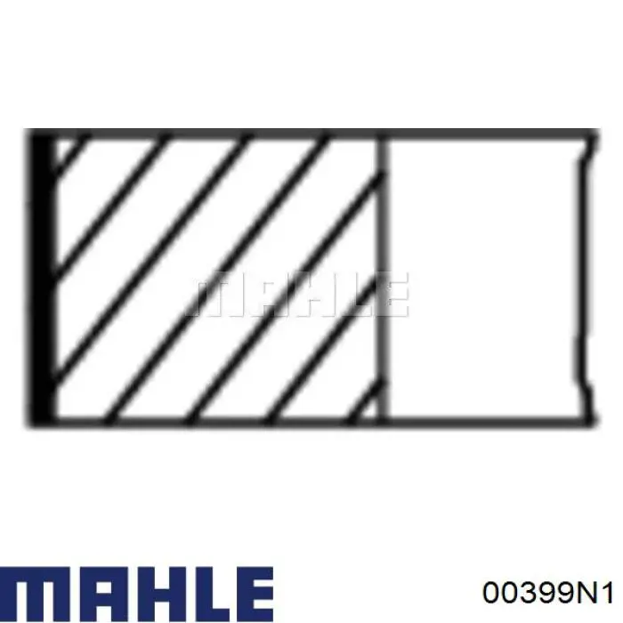 Кольца поршневые на 1 цилиндр, 1-й ремонт (+0,25) Mahle Original 00399N1