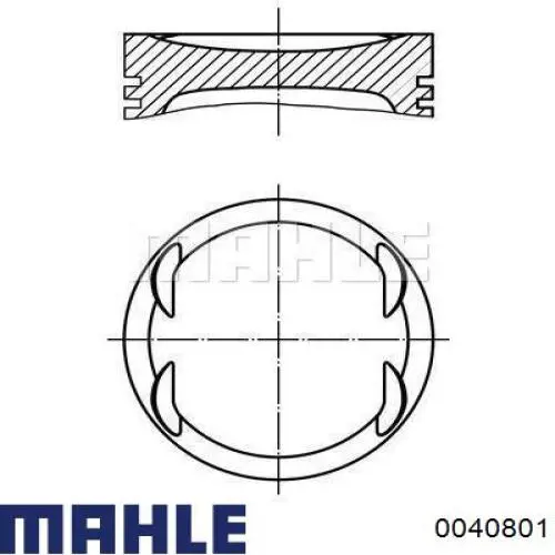 0040801 Mahle Original поршень в комплекте на 1 цилиндр, 1-й ремонт (+0,25)