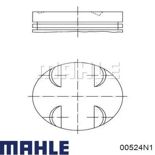 00524N1 Mahle Original кольца поршневые на 1 цилиндр, 1-й ремонт (+0,25)