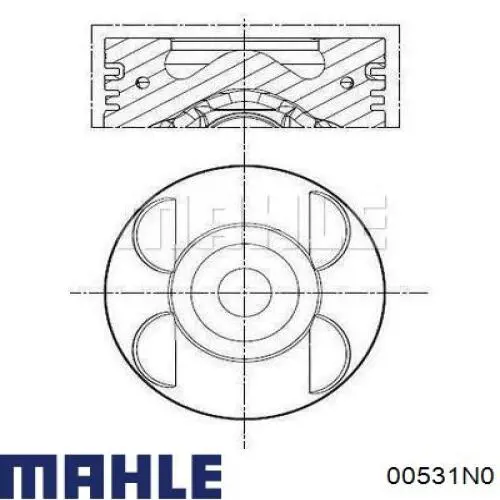 Купить 00531N0 Mahle Original Комплект поршневых колец на 1 цилиндр, стандарт