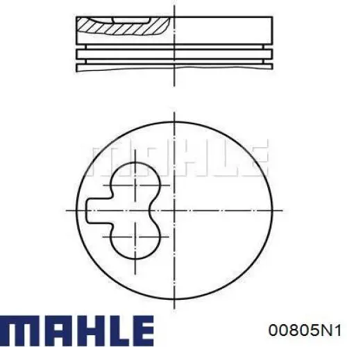 Комплект поршневых колец на 1 цилиндр, 2-й ремонт (+0,50) 00805N1 Mahle Original