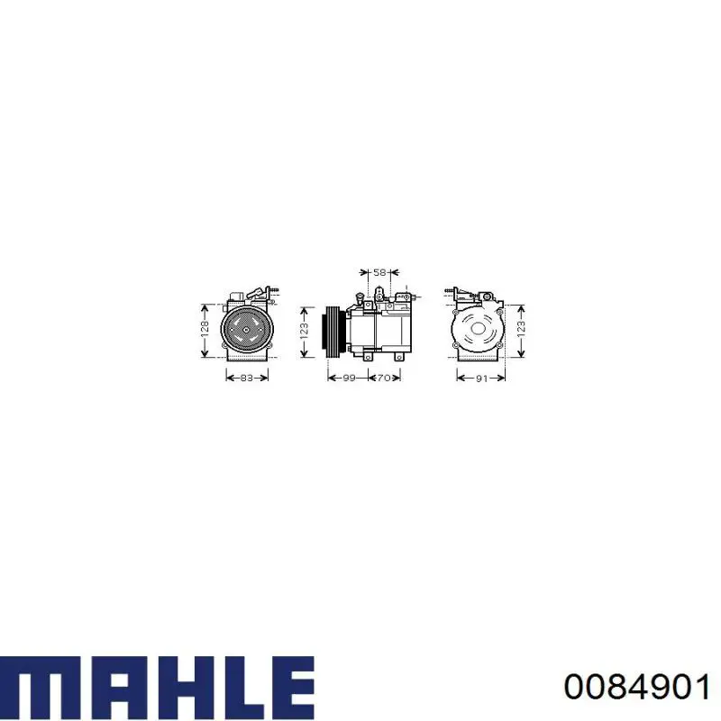 Поршень (комплект на мотор), 2-й ремонт (+0,50) Mahle Original 0084901
