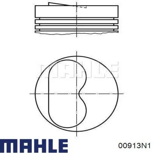 Кольца поршневые на 1 цилиндр, 2-й ремонт (+0,50) MAHLE 00913N1