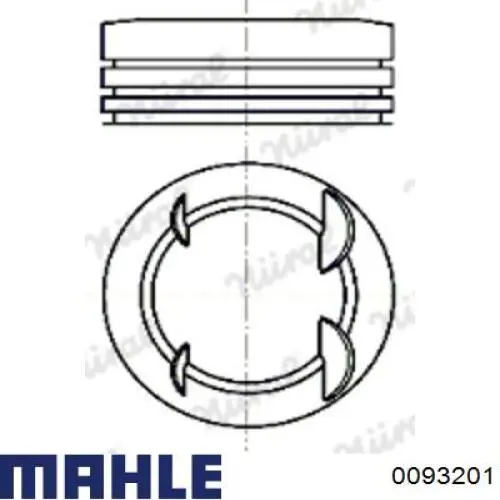 0093201 Knecht-Mahle поршень в комплекте на 1 цилиндр, 2-й ремонт (+0,50)
