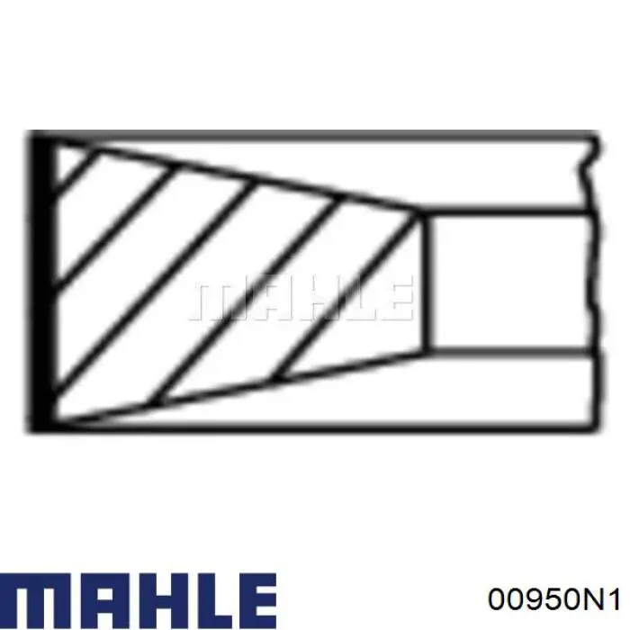 Кольца поршневые на 1 цилиндр, 2-й ремонт (+0,50) MAHLE 00950N1