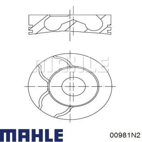 00981N2 Mahle Original Комплект поршневых колец на двигатель 3-й ремонт (+0,75)