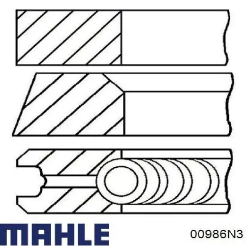 Поршень на 1 цилиндр 00986N3 Mahle Original