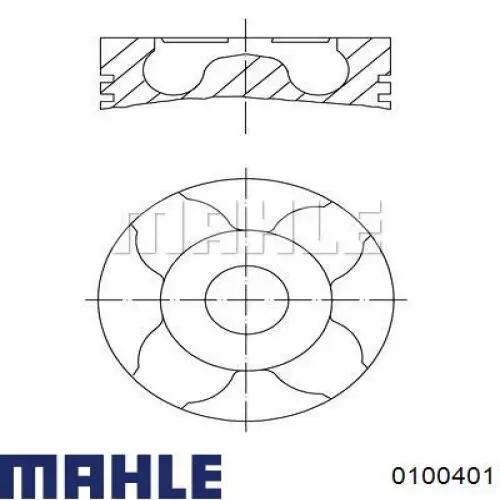 010 04 01 Mahle Original поршень в комплекте на 1 цилиндр, 3-й ремонт (+0,60)