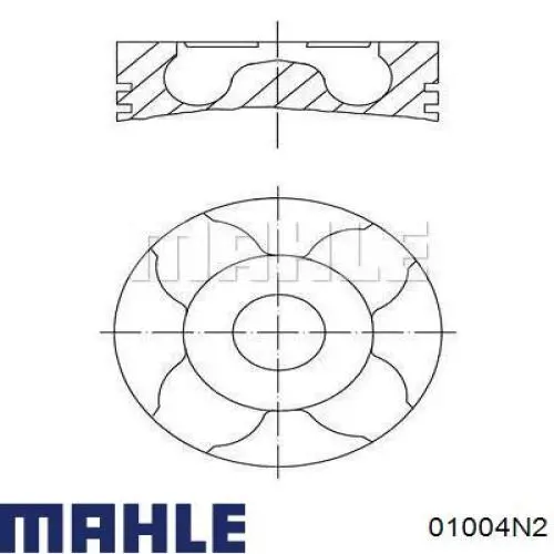 Кольца поршневые на 1 цилиндр, 2-й ремонт (+0,65) Mahle Original 01004N2