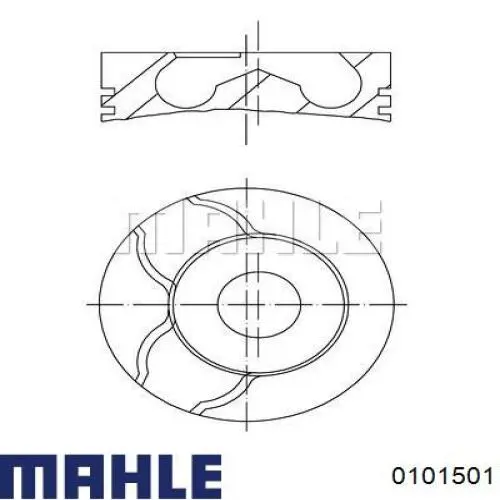 010 15 01 Mahle Original поршень в комплекте на 1 цилиндр, 2-й ремонт (+0,50)