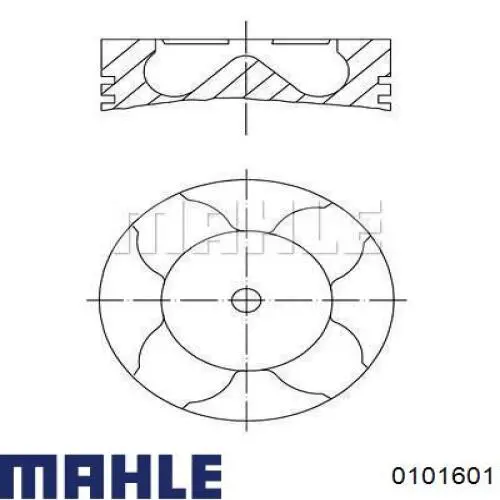 0101601 Mahle Original поршень в комплекте на 1 цилиндр, 2-й ремонт (+0,50)
