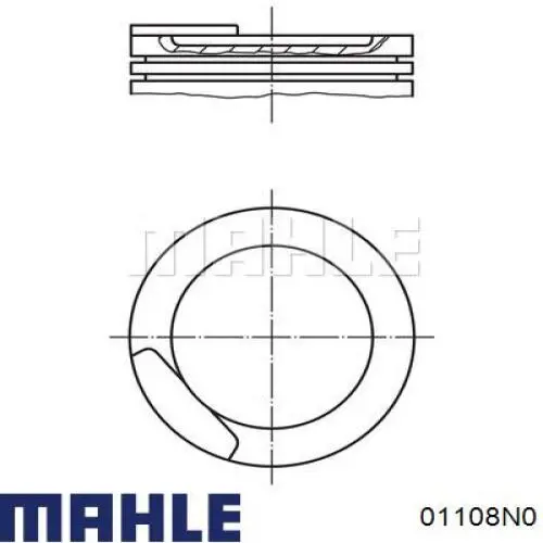 01108N0 Mahle Original Поршневые кольца на 1 цилиндр, STD