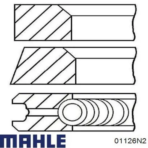 01127N2 Mahle Original кольца поршневые на 1 цилиндр, 4-й ремонт (+1,00)