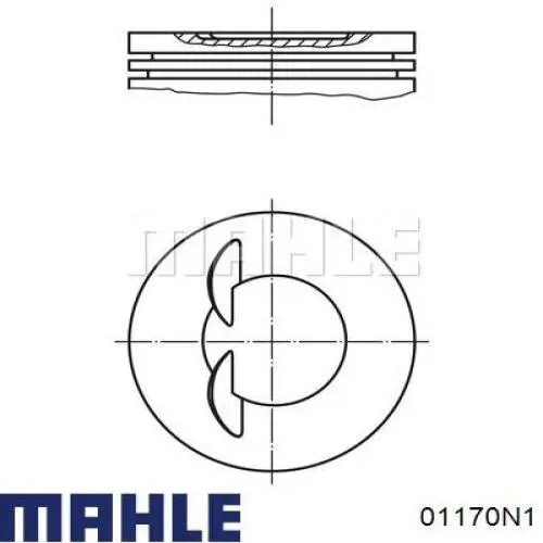 Комплект поршневых колец на 1 цилиндр, 2-й ремонт (+0,50) 01170N1 Mahle Original