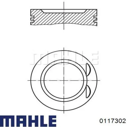 0117302 Mahle Original поршень в комплекте на 1 цилиндр, 4-й ремонт (+1,00)