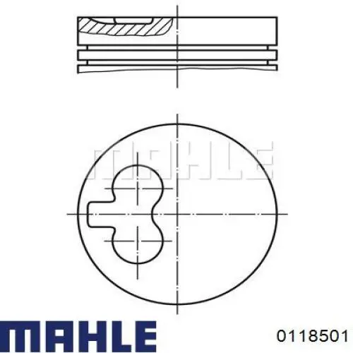 Поршень в комплекте на 1 цилиндр, 2-й ремонт (+0,50) 0118501 Mahle Original