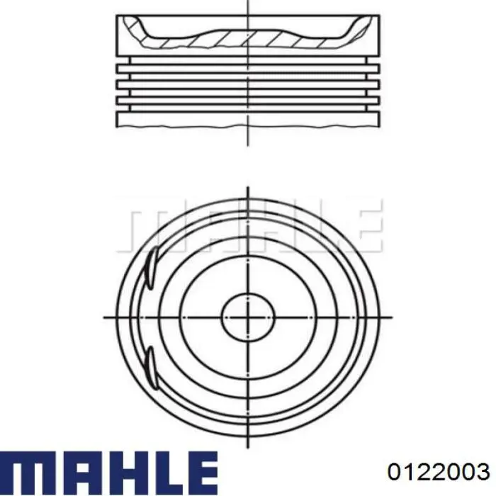 Поршень в комплекте на 1 цилиндр, 2-й ремонт (+0,50) 0122003 Mahle Original