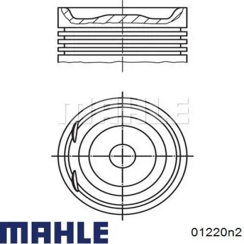 Кольца поршневые на 1 цилиндр, 1-й ремонт (+0,25) Mahle Original 01220N2