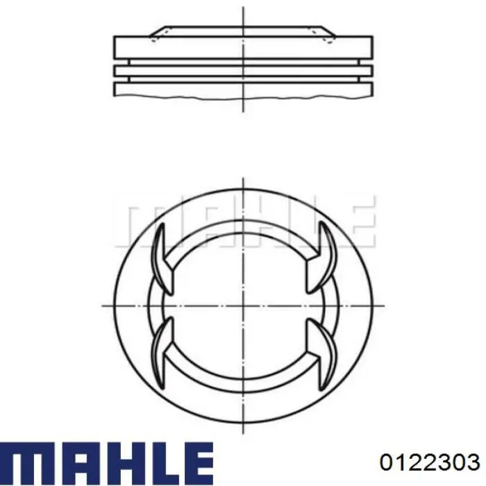 Поршень в комплекте на 1 цилиндр, 2-й ремонт (+0,50) 0122303 Mahle Original