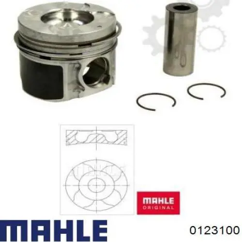 0123100 Mahle Original Поршень в комплекте на 1 цилиндр, STD
