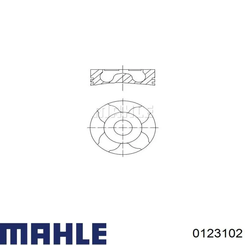 123102 Mahle Original поршень в комплекте на 1 цилиндр, 2-й ремонт (+0,50)