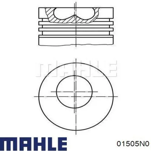 01505N0 Mahle Original Поршневые кольца на 1 цилиндр, STD