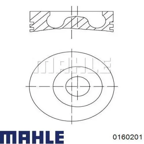 Поршень в комплекте на 1 цилиндр, 2-й ремонт (+0,50) Mahle Original 0160201 цена, от 90.29 USD