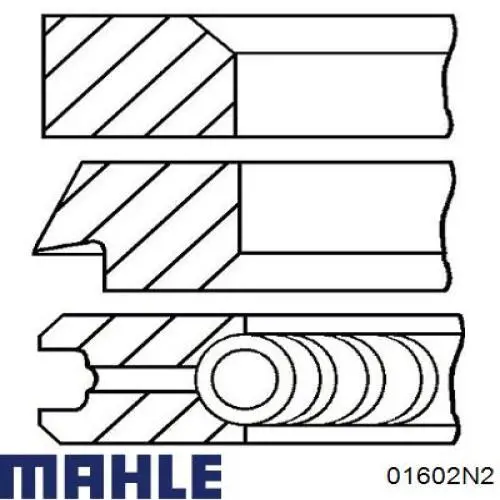 Кольца поршневые на 1 цилиндр, 2-й ремонт (+0,50) Mahle Original 01602N2 цена, от 21.84 USD