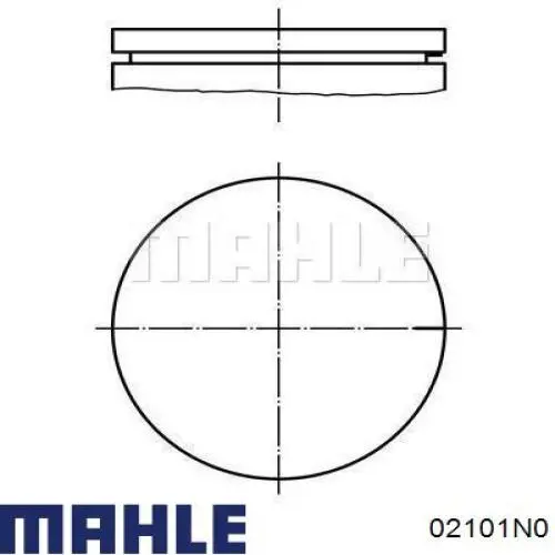 Комплект поршневых колец на 1 цилиндр, стандарт 02101N0 Mahle Original