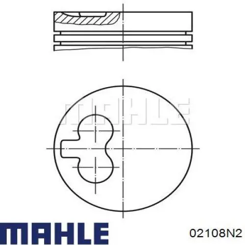 021 08 N2 Mahle Original кольца поршневые на 1 цилиндр, 2-й ремонт (+0,50)