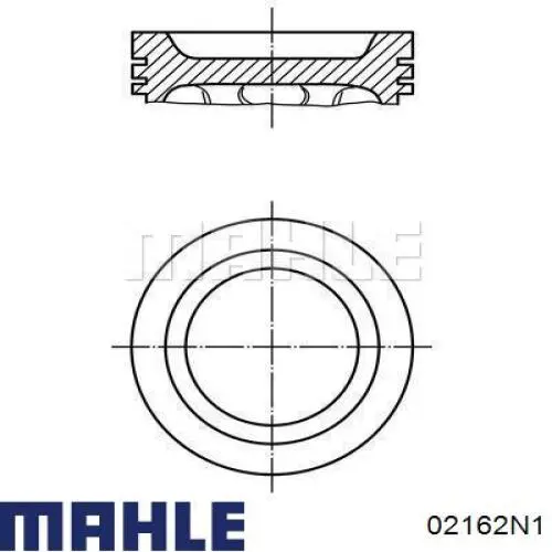 Кольца поршневые на 1 цилиндр, 1-й ремонт (+0,25) Mahle Original 02162N1