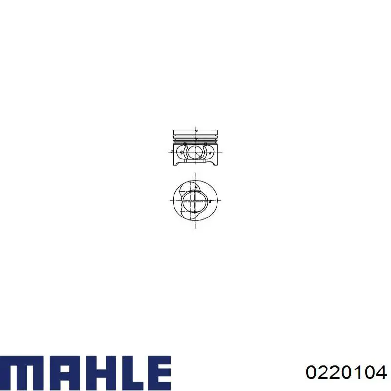 0220104 Mahle Original поршень в комплекте на 1 цилиндр, 4-й ремонт (+1,00)