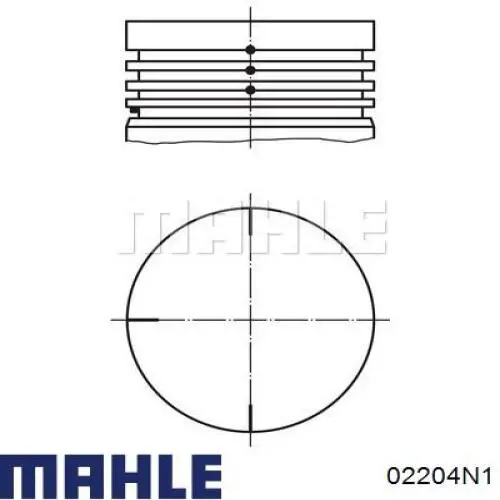 Кольца поршневые комплект на мотор, 2-й ремонт (+0,50) Mahle Original 02204N1