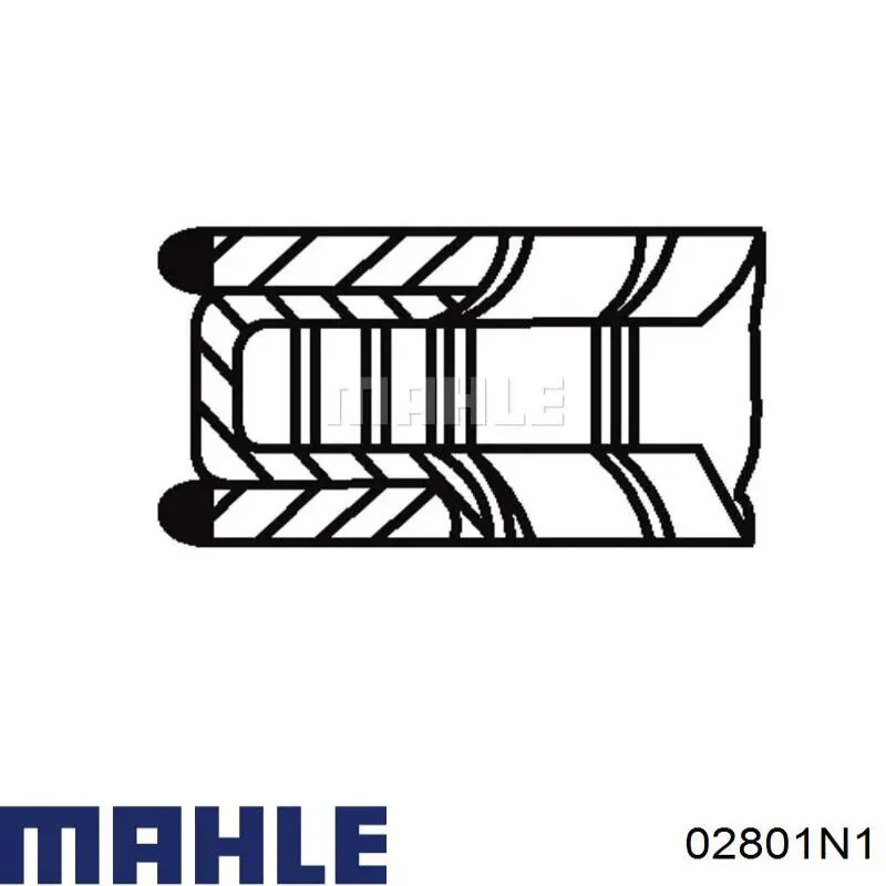 02801N1 Mahle Original Кольца поршневые на 1 цилиндр, 1-й ремонт (+0,25)