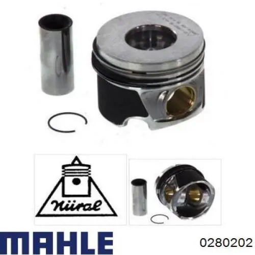 Поршень в комплекте на 1 цилиндр, 2-й ремонт (+0,50) Mahle Original 0280202 цена, от 107.06 USD