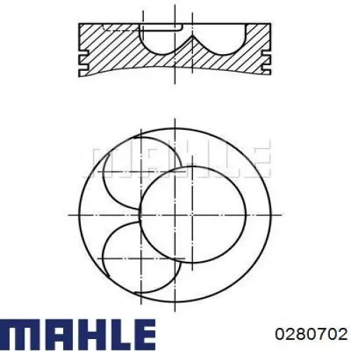 280702 Mahle Original поршень в комплекте на 1 цилиндр, 2-й ремонт (+0,50)