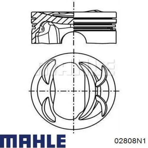 Купить 02808N1 Mahle Original Кольца поршневые на 1 цилиндр, 1-й ремонт (+0,25)