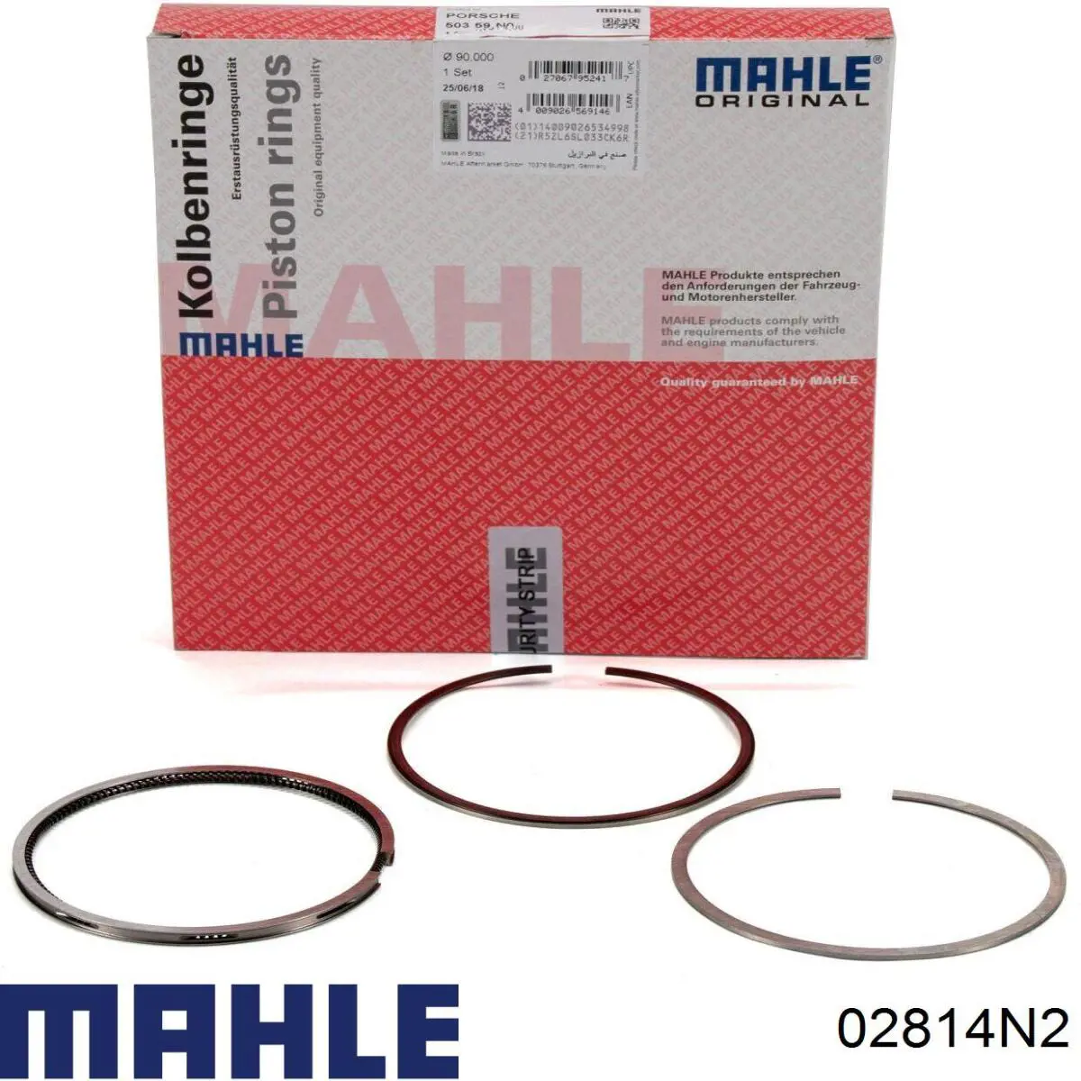 Juego de aros de pistón para 1 cilindro, cota de reparación +0,50 mm 02814N2 Mahle Original