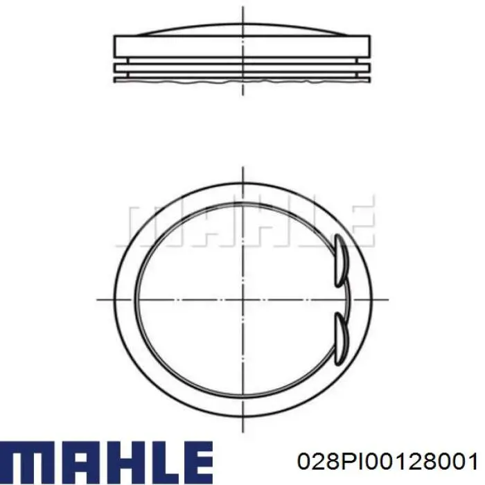 028PI00128001 Mahle Original поршень в комплекте на 1 цилиндр, 1-й ремонт (+0,25)